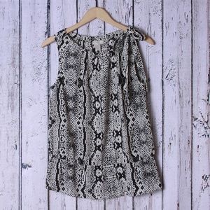 Ann Taylor LOFT Snakeskin Tank w/ tie Size S